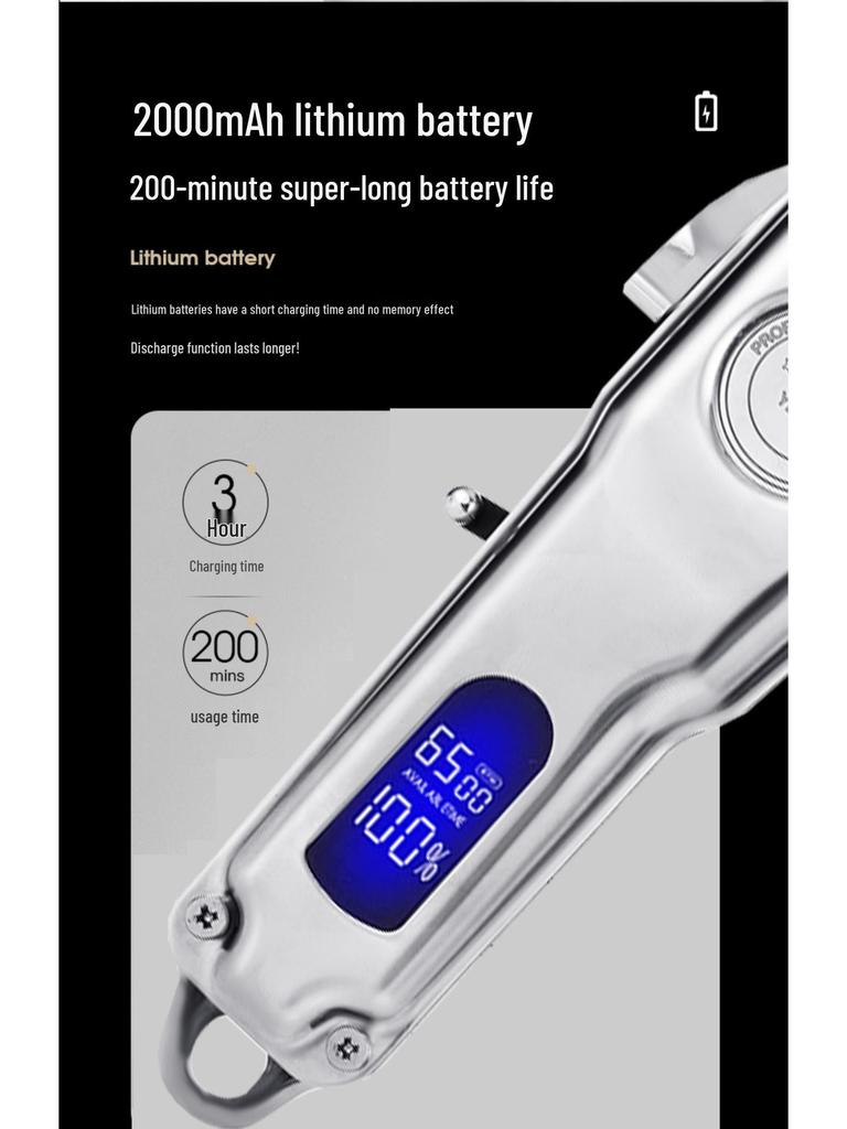 Professional Retro Electric Hair Clipper: High-Power, Waterproof Trimmer for Men's Salon and Home Use