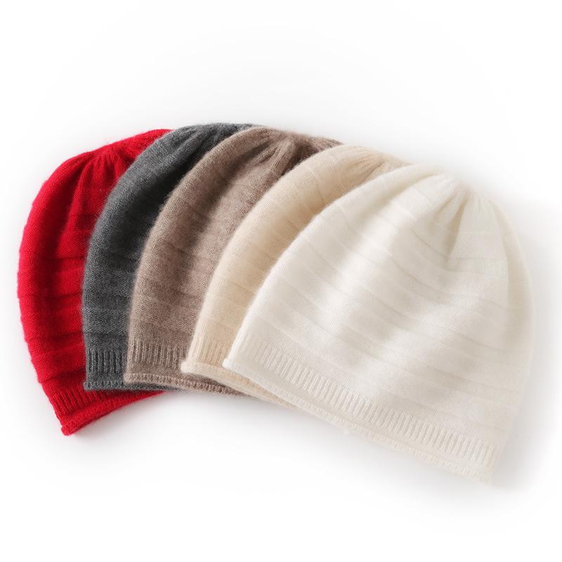 Cashmere hat female autumn and winter mother cold protection ear protection elder wool knitted grandma wool hat