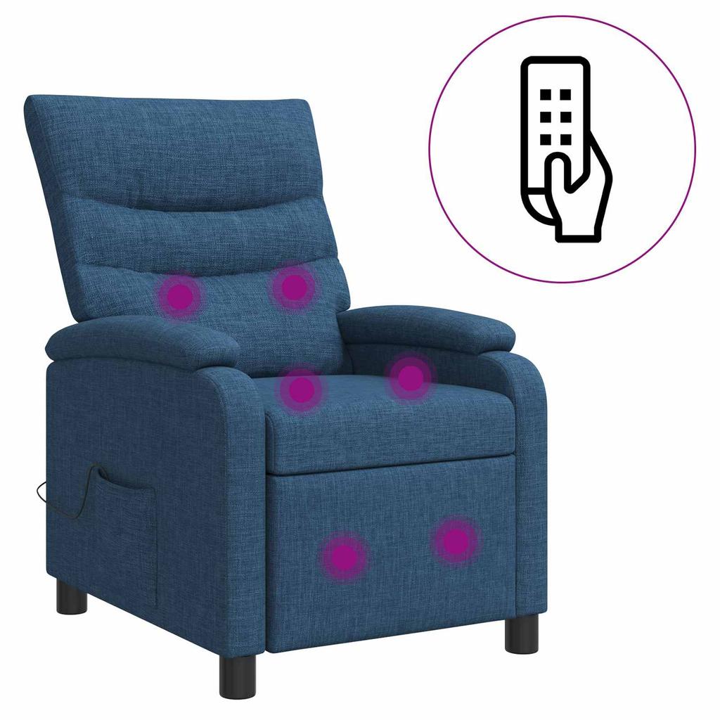 Massage Relax Chair Blue Fabric