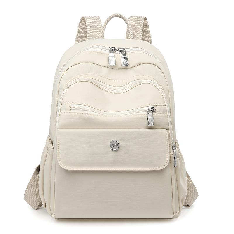 

Однотонный рюкзак большой вместимости, дорожная сумка для активного отдыха, студенческий легкий рюкзак для поездок на работу бежевый