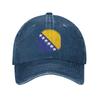 Cappellino da Baseball Classico con Bandiera della Bosnia ed Erzegovina Unisex Cappellino Snapback in Denim Usurato Cappelli Regolabili per Esterno Cappello
