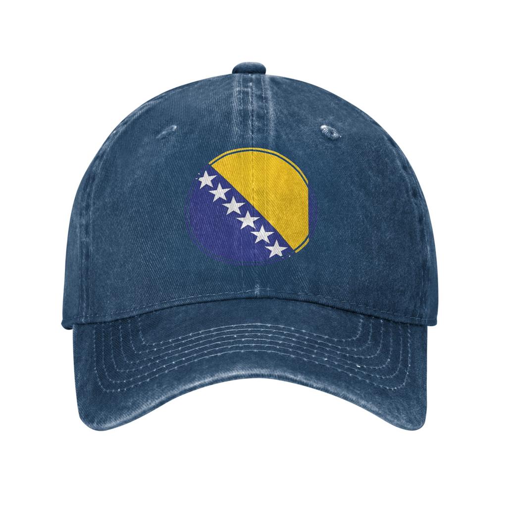 Cappellino da Baseball Classico con Bandiera della Bosnia ed Erzegovina Unisex Cappellino Snapback in Denim Usurato Cappelli Regolabili per Esterno Cappello
