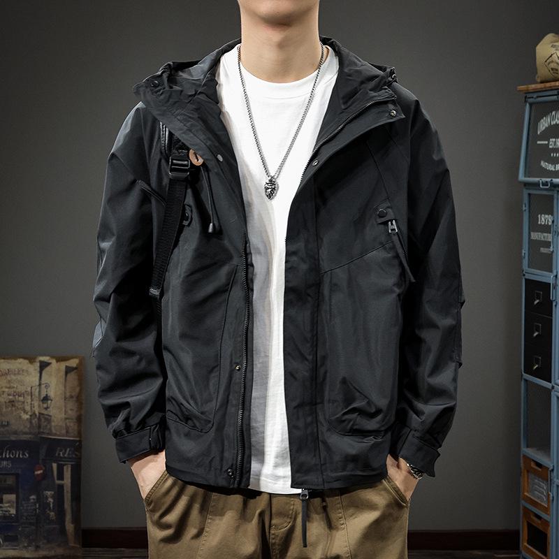 Three-Proof Camo Men s Plus Size Hooded Jacket - 2024 American Street Style Outdoor Workwear 5XL for 105-115 kg