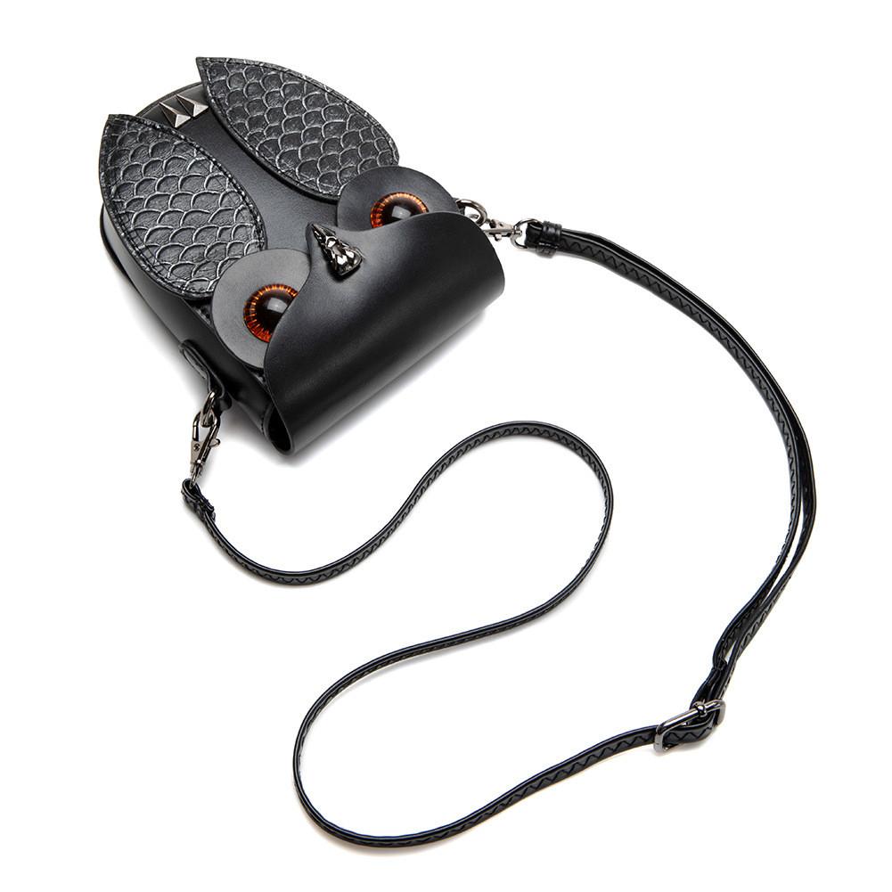 Steampunk Owl Pu Ladies Shoulder Bag With Zipper Pouch For Daily Use