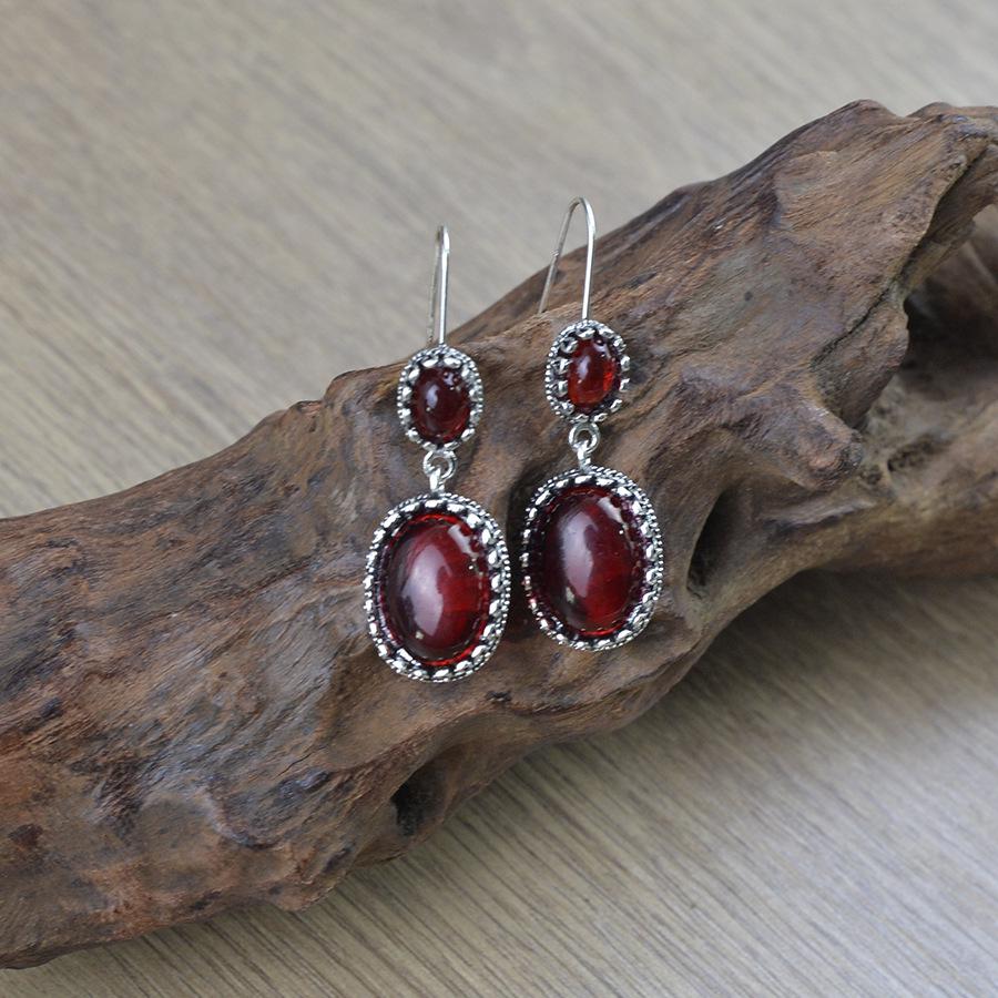 Luxury Red Baroque Diamond Stud Earrings