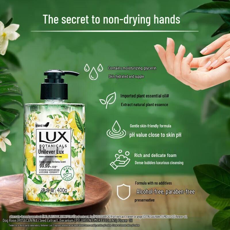 Lux Antibakterielle Handseife mit frischem Zitronenverbena-Duft