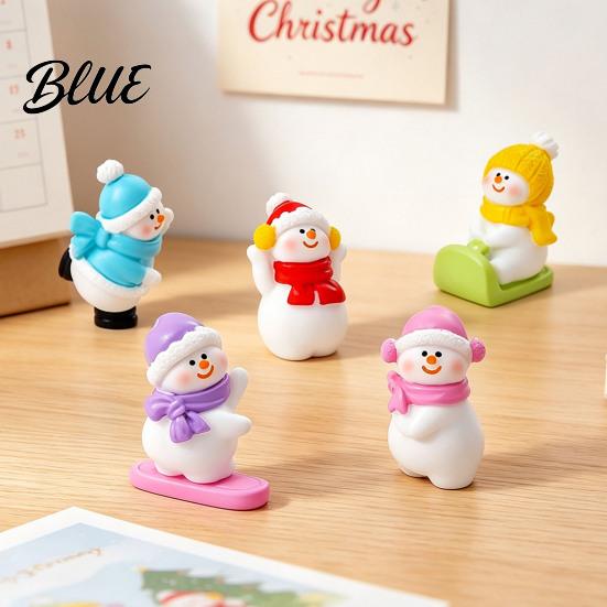 Durable Resin Craft Supplies Mini Snowman Figurine, Christmas Skiing Dolls, Small Desktop Car Miniature Figurines Dashboard Figurines, Micro Landscape