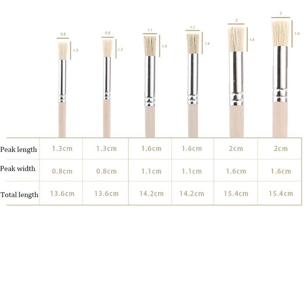 Bristle Hair Wooden Handle Stencil Paint Brushes Professional Painting Brush  Students Stationery