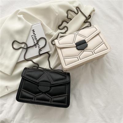 Vintage Rivet Design Small Crossbody Bags for Women Shoulder Messenger Bag Lady PU Luxury Chain Handbag and Purse
