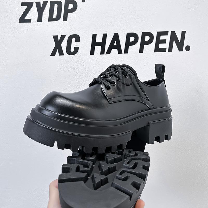 Hot Formal Derby Shoes Style Business Party Black High-quality Height Increasing Thick Soled Shoes Gentleman Casual