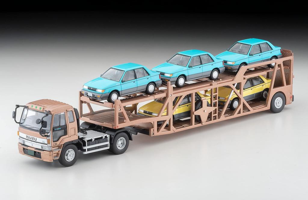 TOMYTEC Tomica Limited Vintage Neo Scale Isuzu 810EX Car Transporter ASZ022 Vehicle Transporter Finished Product 1/64 LV-N225c (Antico Trailer) Brown,