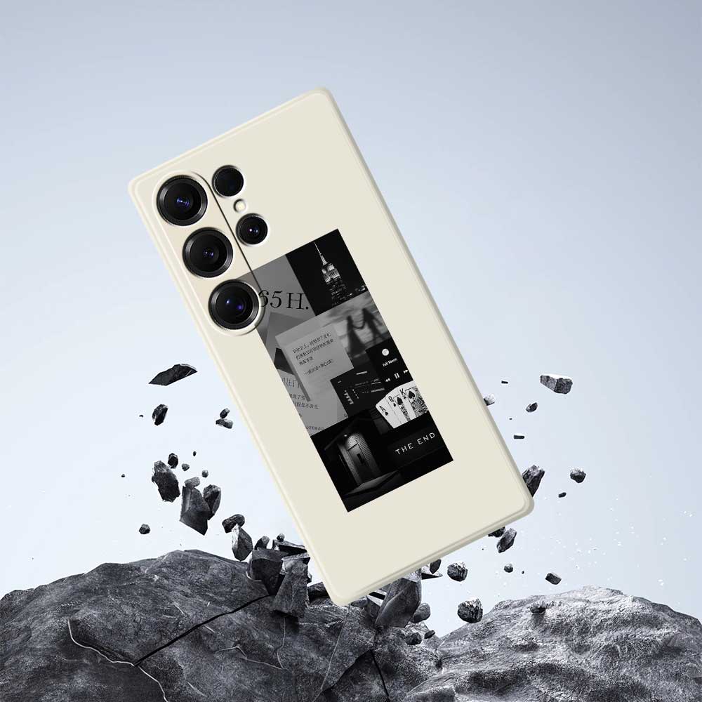 For Samsung Galaxy S25 Ultra Case Stitching Photos Pattern Printing Straight Edge TPU Phone Back Cover