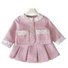 2025 Autumn Korean Style Girls' Little Coco Skirt Set - Pink Cute Two-Piece 67 Trendy