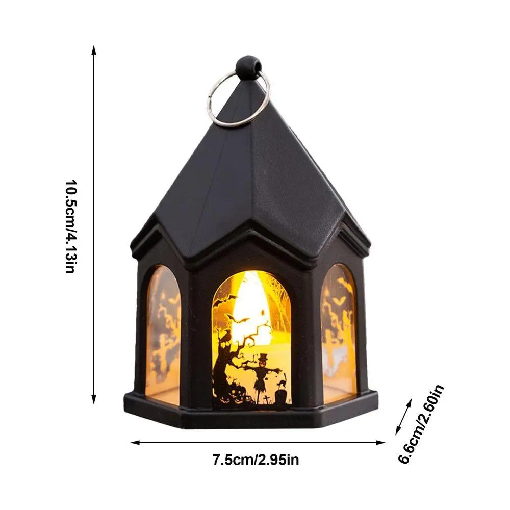 Luminous Halloween Castle Handheld Lantern Mini Candle Wind Lantern  Party Supplies