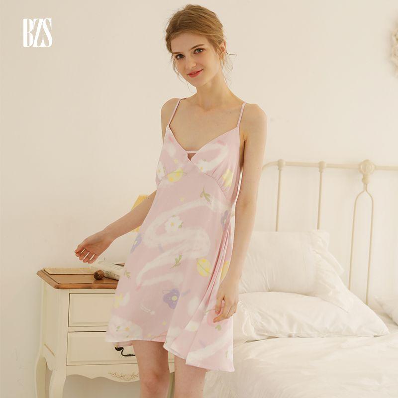 

2024 Summer Sexy Cotton Silk Home Wear Tribute Satin Thin Pure Desire Pajamas Women s Sweet Open Back Deep V Nightdress Suspenders skirt M [recommend 52.50 kg-60.00 kg]]