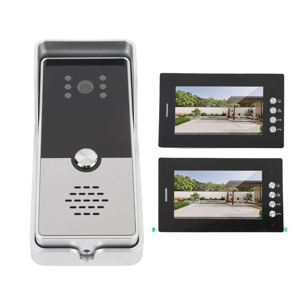 Video Intercom System 7 Inch Screen 120 degrees Wide Angle Clear Image 2 Way Intercom Video Doorbell for Home
