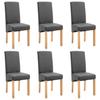 Dining Chairs 6 Pcs Grey Fabric