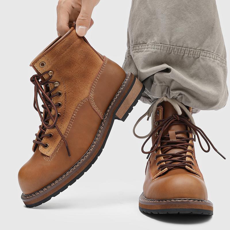 Luxury high top leather shoes Retro and designer styles Outdoor Street High quality autumn and winter boots New Hot