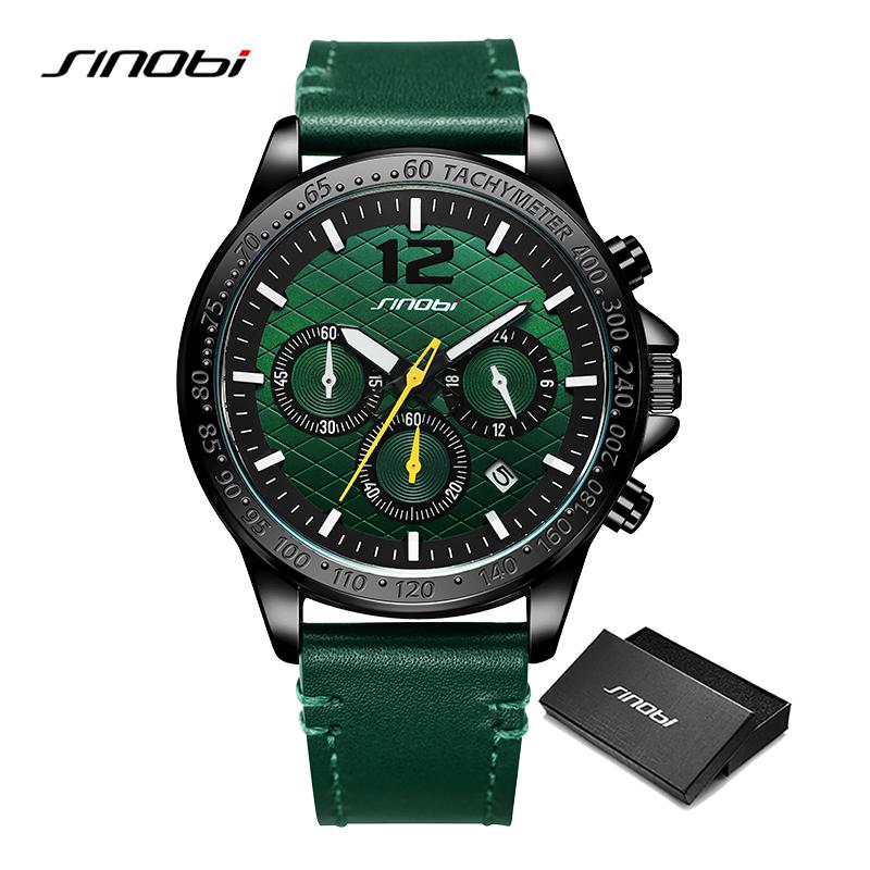SINOBI Brand Men's Watches Fashion Styles Chronograph Mans Quartz Wristwatches Best Gifts Clock for Husband,Family,Friend