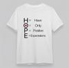 Men's Soft T-Shirt Hope Positive Message Acronym Tee White Cotton Short Oversize
