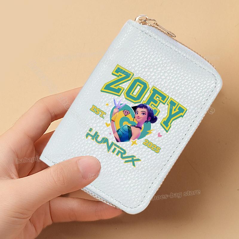 Perfect KPop Demon Hunters Women Short Wallets Pu Leather Credit Card Holder Multi-slot Small Zipper Wallets Female Clutch Coin Purse