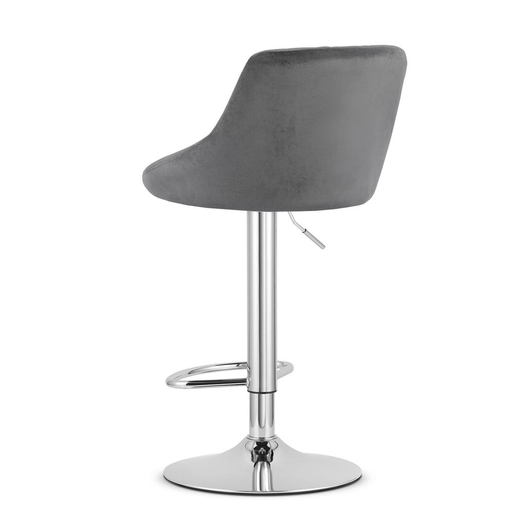 KAST stool - velvet gray / chrome base