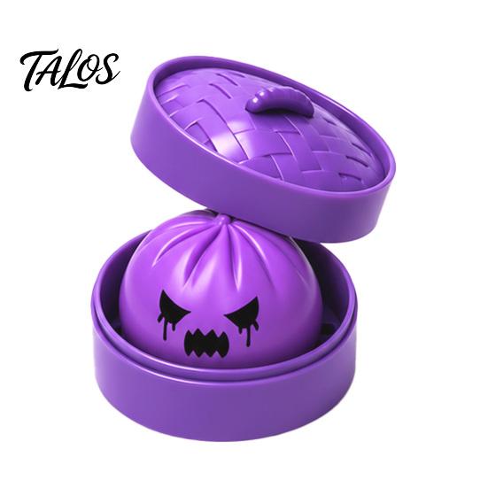 Portable Fidget Toy Dumpling Squeeze with Purple Steamer, Creepy Steamed Bun Stress Relief Calming Toys for Halloween, Home Office Relaxation