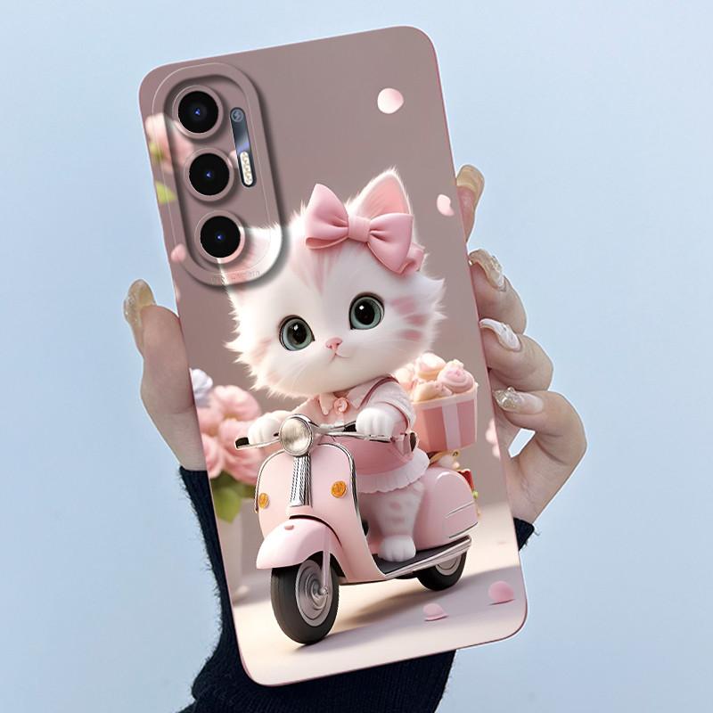 For Tecno Pova 3 Case LF7n Lovely Cartoon Cat Cover Matte Shockproof Soft Silicone Phone Case For Tecno Pova 3 Pova3 Funda 6.9''