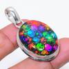 Natural Dichroic Glass Gemstone 925 Sterling Silver Jewelry Pendant 1.85" AP-16529