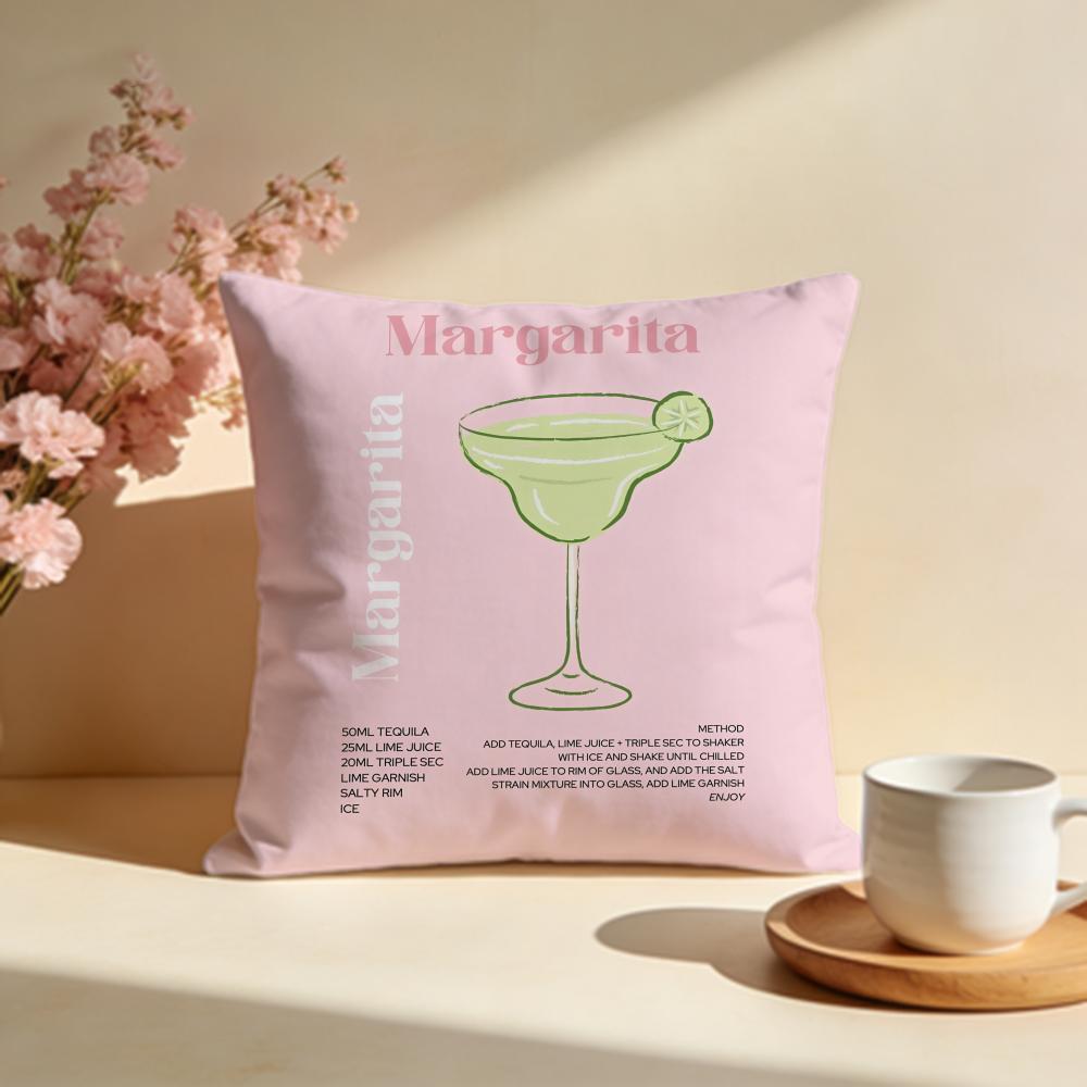 Hot MMargarita Cocktail Arted Cushion Cover Stylish Washable Pillow Cover Ideal for Couch Bedroom Car Decoration