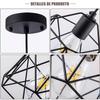 US Stock Minimalist Cage Pendant Lamp Black Metal Chandelier Adjustable Hanging Light Fixture for Restaurant Coffee Lighting