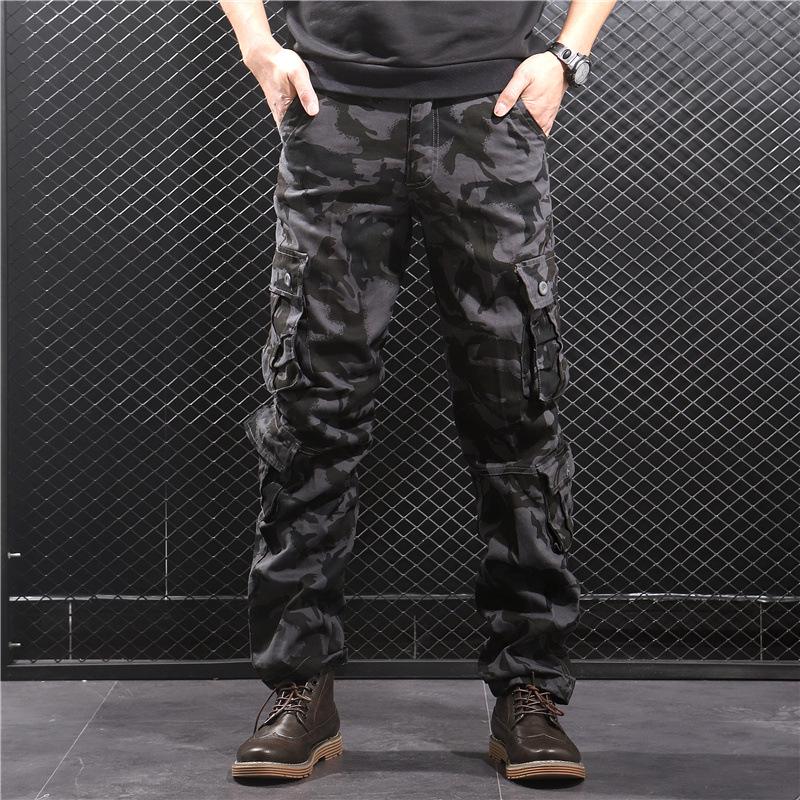 

Men s Camouflage Work Pants - Multi-Pocket, Black-Gray, Loose Fit, Wear-Resistant, Plus Size, Straight Leg, Trendy Casual Long Pants for Autumn/Winter 29 камуфляжный/синий
