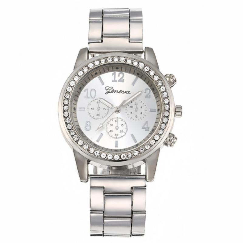Korean Version Of Women S Business Steel Belt Diamond Watch, Fake Three-Eye Quartz Watch, Women S Fashion Casual Quartz Watch bulk price