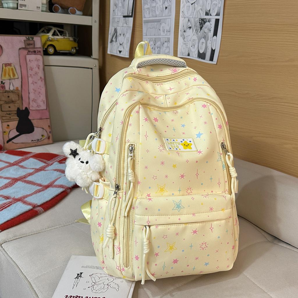 Schoolbag Japanese high school schoolbag female college student canvas backpack Korean version Harajuku junior high school student backpack large