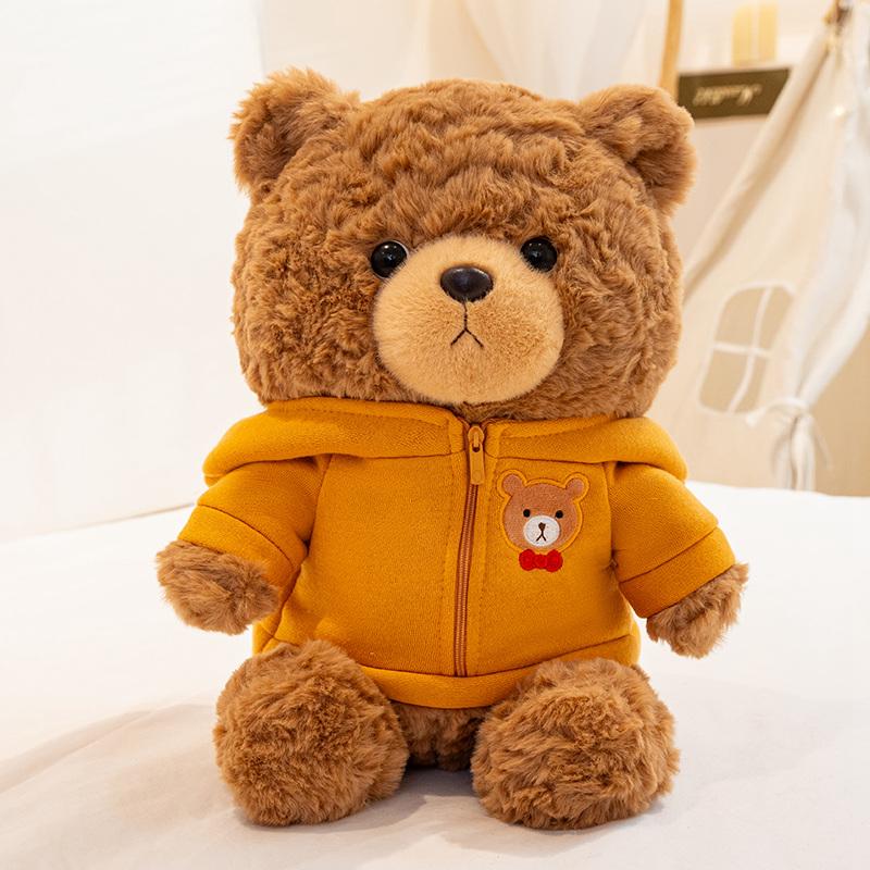 Jumper Teddy Bear With Hoodie Plush Toy Bear Cuddle Cloth Stuffed Doll Home Decor Birthday Children's Day Valentine's Day Gift