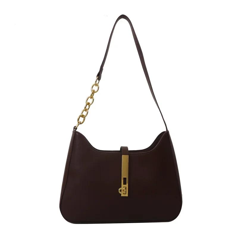 

Роскошная сумка через плечо из искусственной кожи для женщин, повседневные однотонные дизайнерские сумки, брендовый кошелек 2025 года, модный клатч для женщин, сумки кофейный