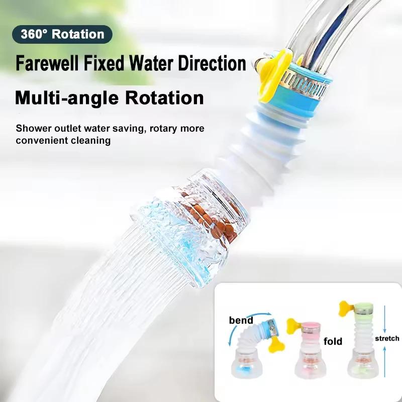 Faucet Water Filter 360 ° Rotating Telescopic Kitchen Faucet Showerhead Nozzle Splash Proof Household Water-saving Device