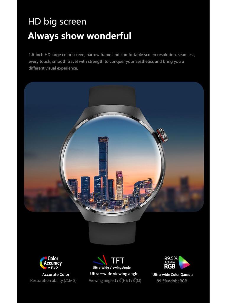 GT4PRO Waterproof Bluetooth Smartwatch with Voice Assistant