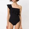 New Sexy One-piece Two-piece Swimsuit Women's One-shoulder Chiffon Print Skirt Swimsuit Set
