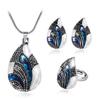 Luxurious Nobility Jewelry Sets White Zircon Valentine Gift Necklace Pendant/Earring/Rings