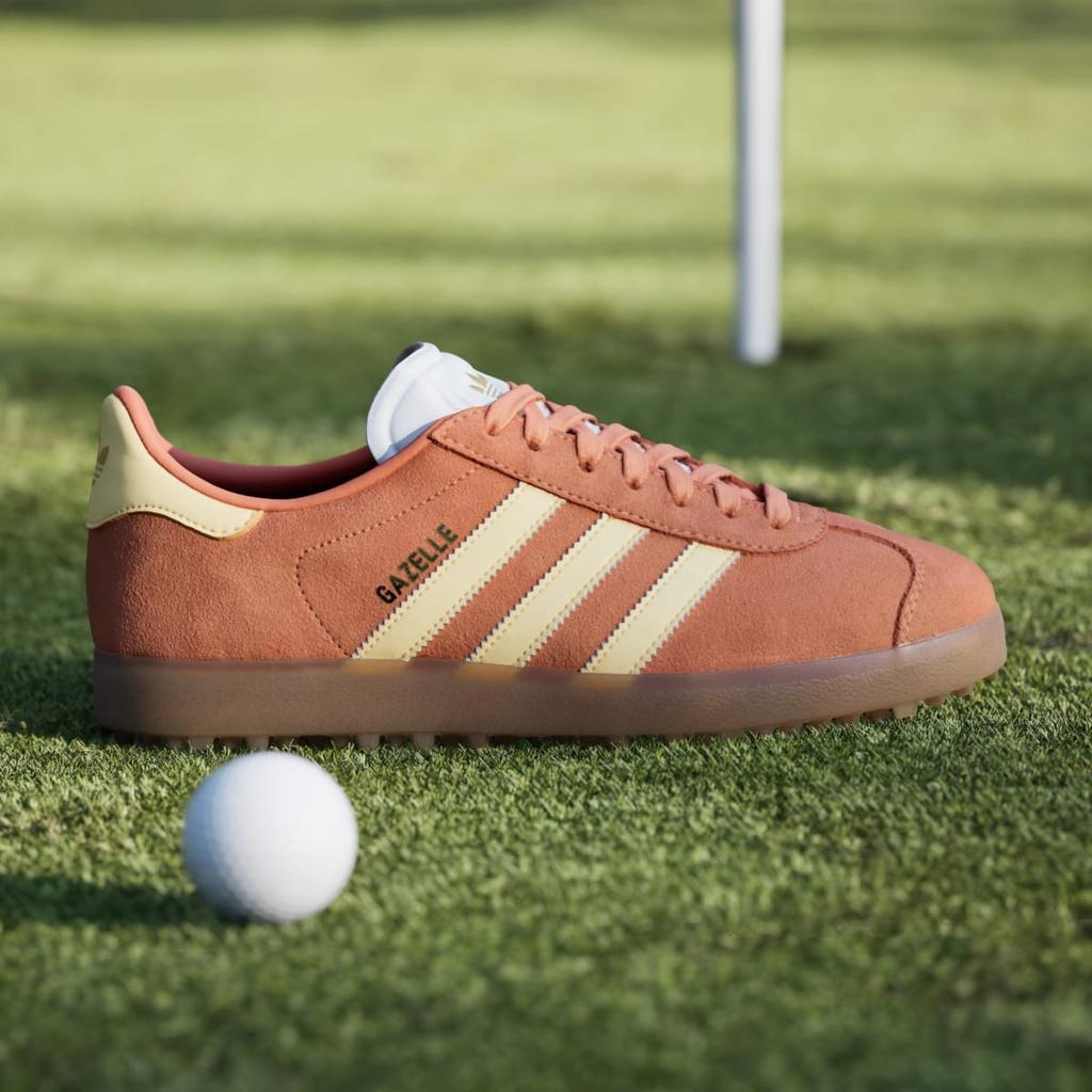 adidas Gazelle Spikeless Golf HP7074 Unisex Performance Sports Shoes Dusky Orange / Ice Tangerine / Cloud White