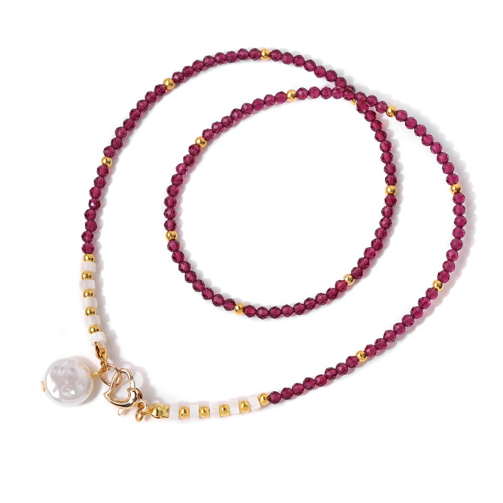 Baroque Pearl Pendant Necklace for Women 3mm Natural Stone Beaded Heart Buckle Necklaces Vintage Wedding Elegant Jewelry Gifts
