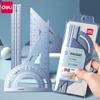 4 In 1 Deli Fizz Metal Ruler Stationery Set Aluminum Alloy Multifunctional Combination Ruler Triangle Protractor for Drawing