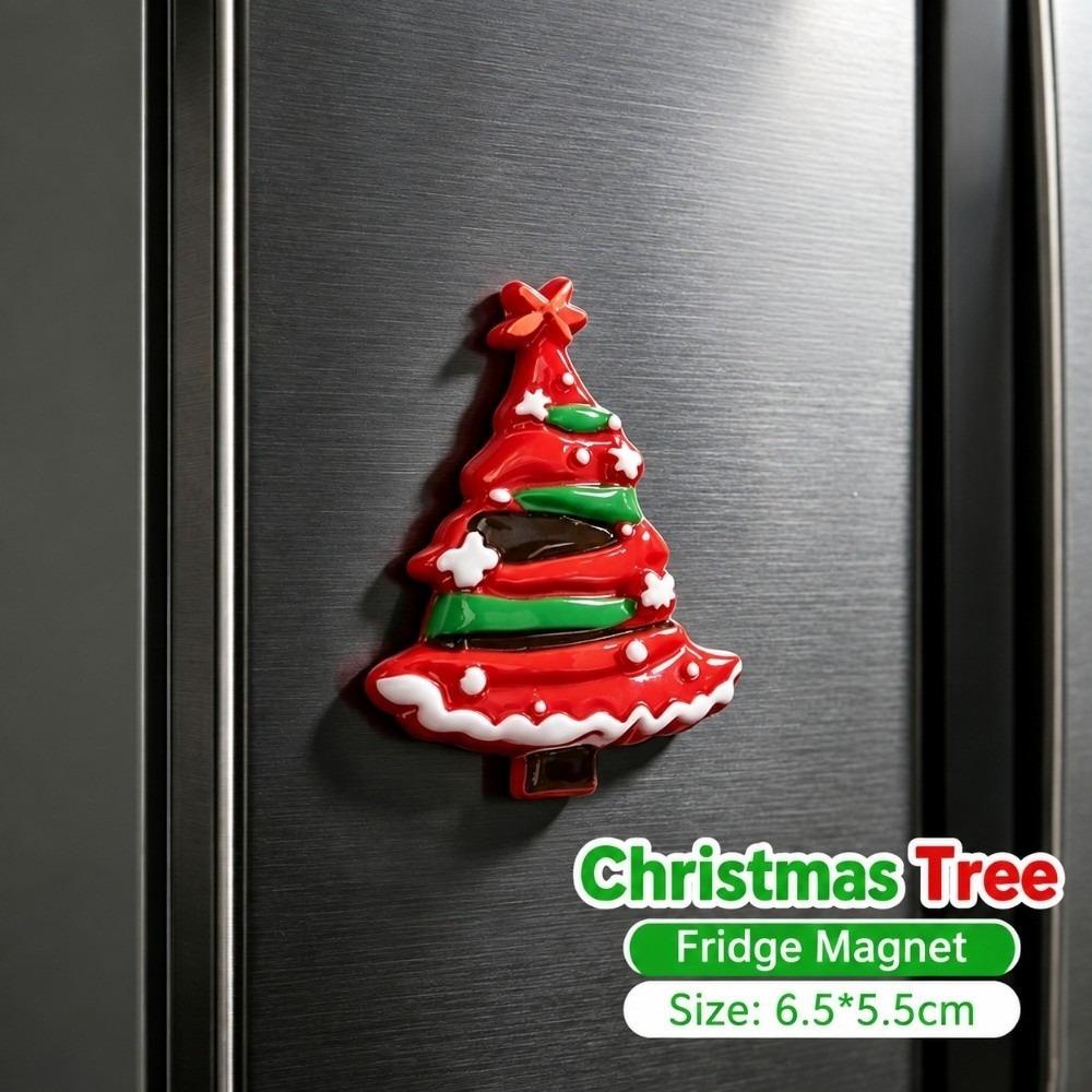 Christmas Theme Fridge Magnet 3D Relief 3D Refrigerator Stickers Refrigerator Magnet  Kitchen Decor