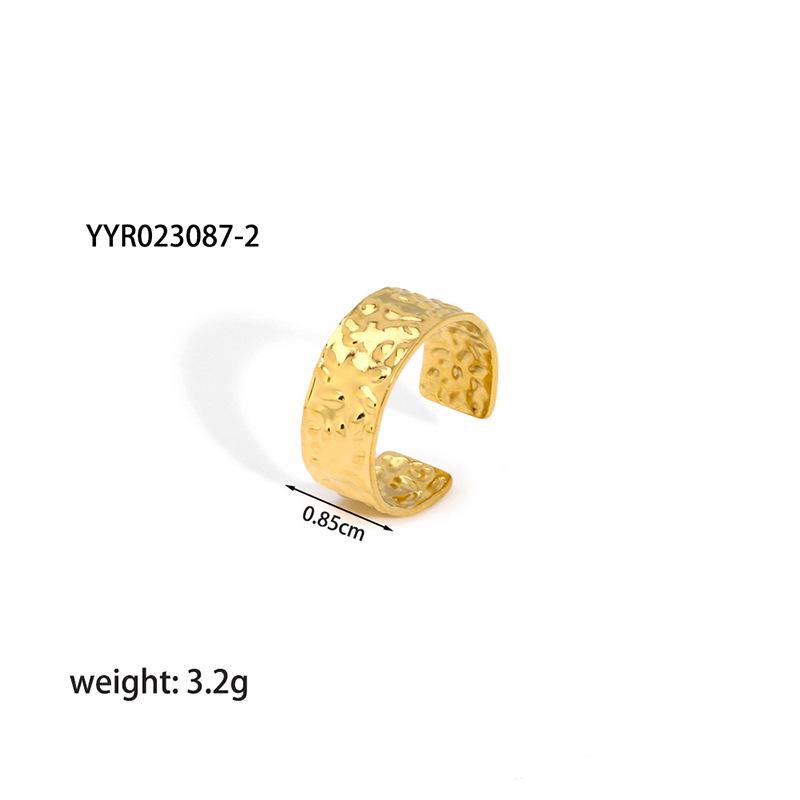 18K Gold-Plated Adjustable Stainless Steel Ring for Women - Simple, Trendy Jewelry Design