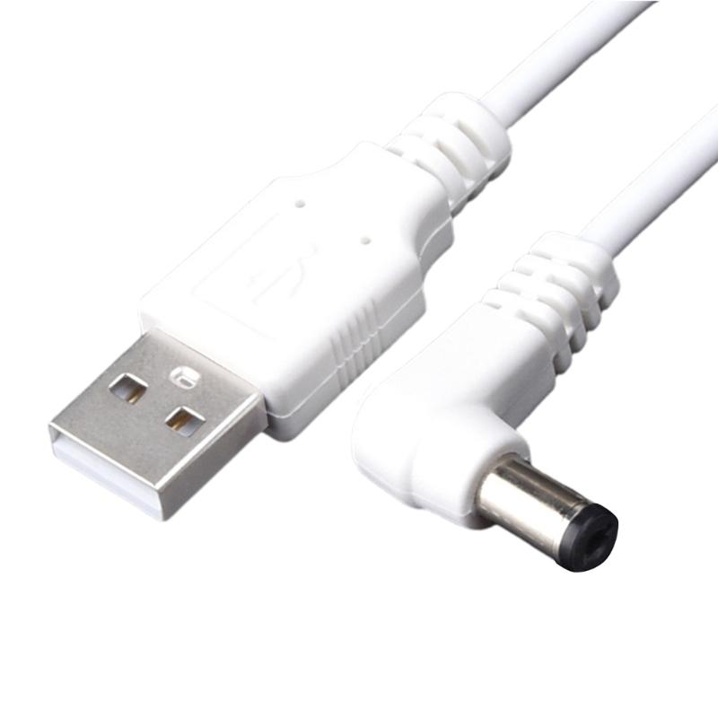 USB To DC5.5x2.5mm Adapter Cable Safe Charging Power Cable DC5.5x2.5 Cable Straight / Curved Head Multiple Protections