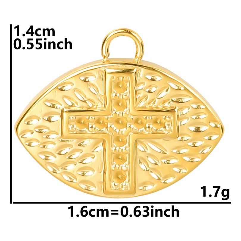 10pcs/Lot Gold Color 3D Dragon Heart Charm Sun Evil Eye Cross Stainless Steel Pendants For Jewelry Making Supplies DIY Earrings