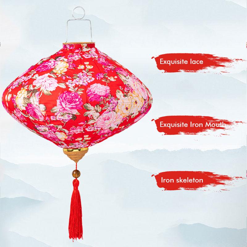 12/14inch Classic Palace Lantern Waterproof Silk Chinese Style Lantern Vietnam Mid-autumn Spring Festival Party Hanging Decor