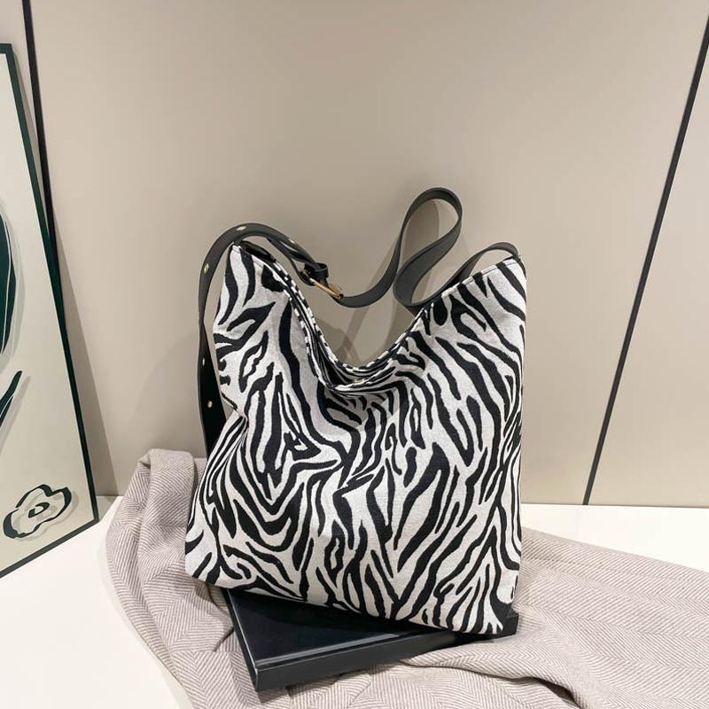 

Сумка через плечо для женщин с регулируемым ремешком, сумка-мессенджер большой вместимости, ретро-сумка, сумка-тоут для работы и путешествий Zebra