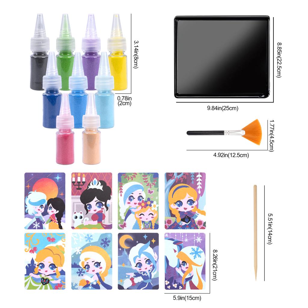 DIY Sand Painting Animal Princess Unicorn Series Sand Painting Cards Sand Art Kit Educational Toys Montessori Toys Kids Gifts